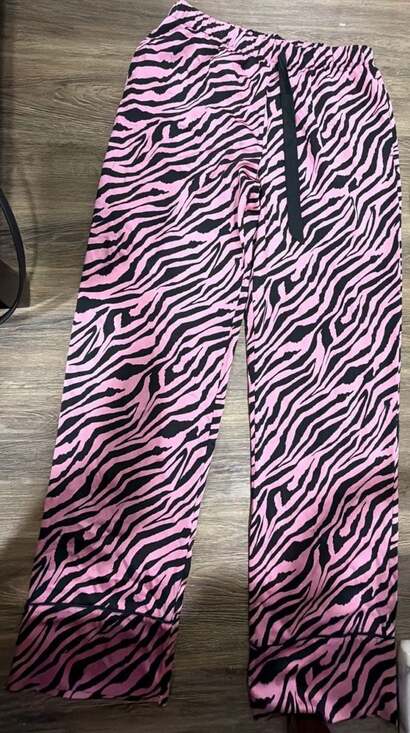 Victoria's Secret Other - Victoria's Secret Satin Pajama Lounge Pants in Pink Zebra Print